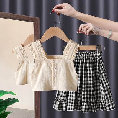 New Baby Girl Summer Short Sleeve Two Piece Suit - Mubimart