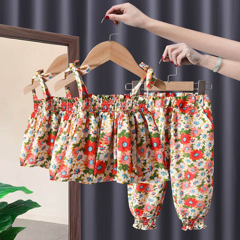New Baby Girl Summer Short Sleeve Two Piece Suit - Mubimart