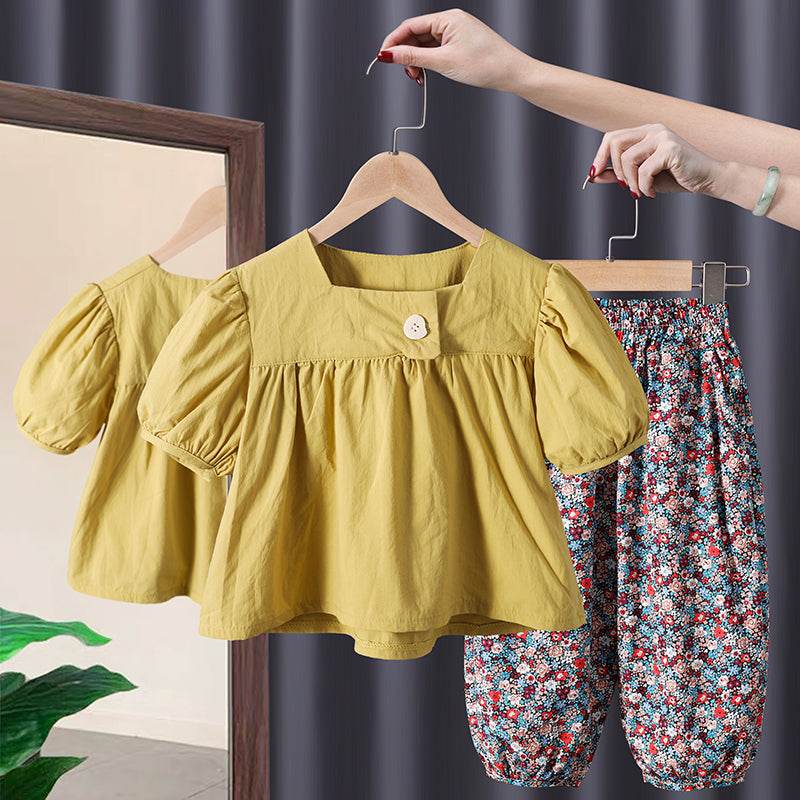 New Baby Girl Summer Short Sleeve Two Piece Suit - Mubimart