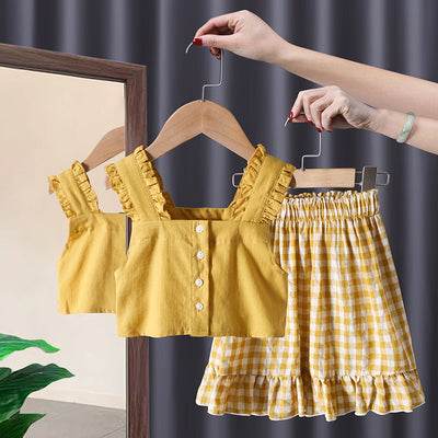 New Baby Girl Summer Short Sleeve Two Piece Suit - Mubimart