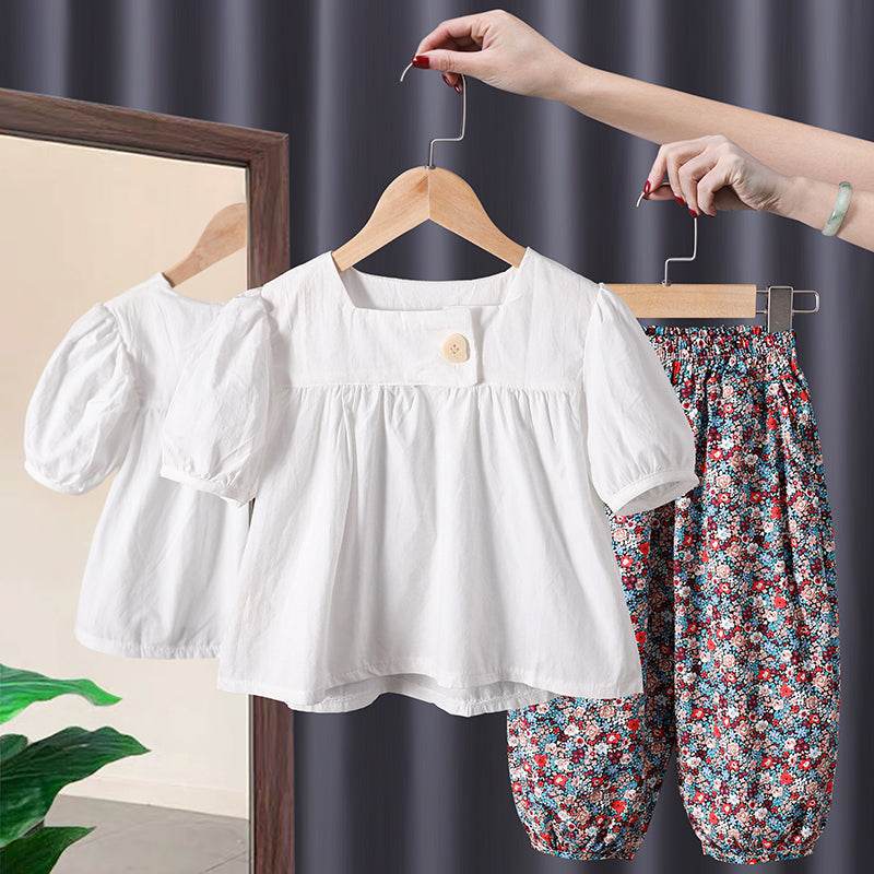 New Baby Girl Summer Short Sleeve Two Piece Suit - Mubimart