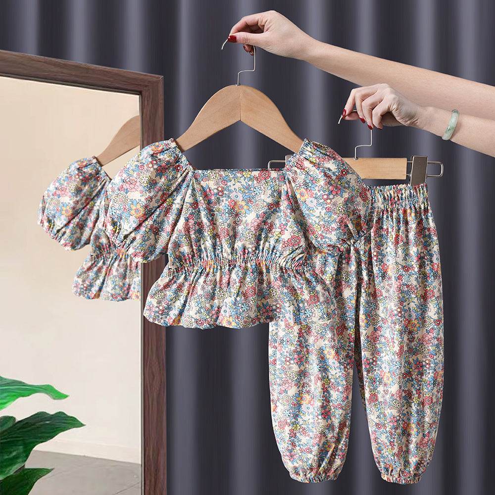 New Baby Girl Summer Short Sleeve Two Piece Suit - Mubimart