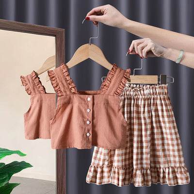 New Baby Girl Summer Short Sleeve Two Piece Suit - Mubimart