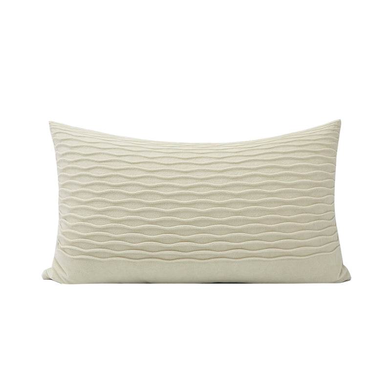 New Beige Wave Pattern Pillows Nordic Modern Minimalist Model Room Sales Office Waist Pillow - Mubimart