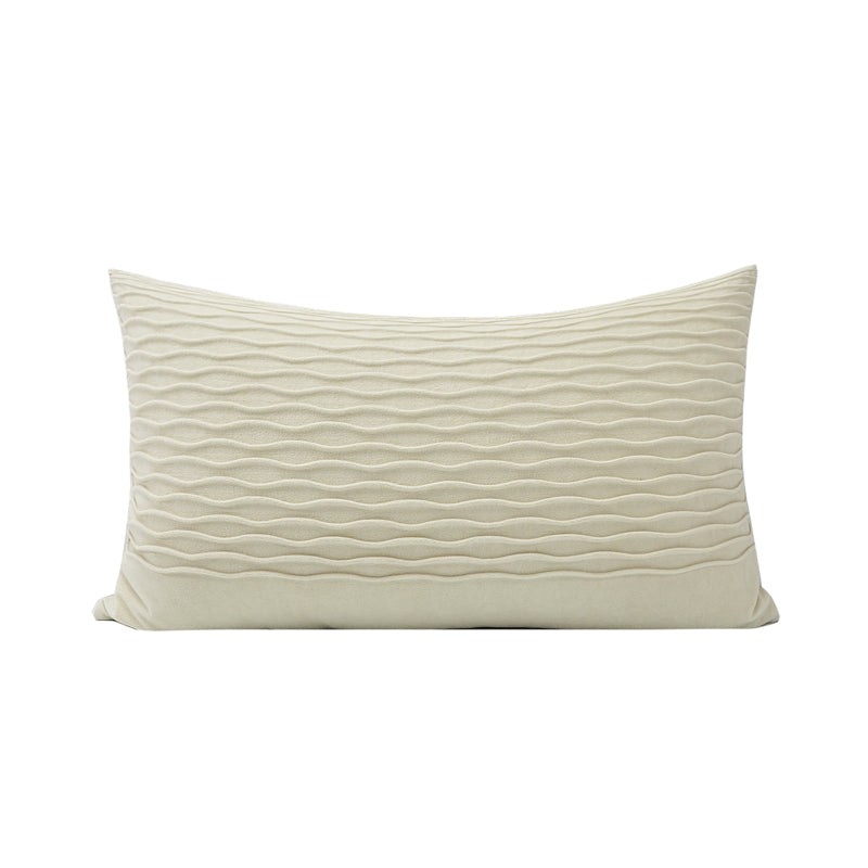 New Beige Wave Pattern Pillows Nordic Modern Minimalist Model Room Sales Office Waist Pillow - Mubimart - Bed pillow 