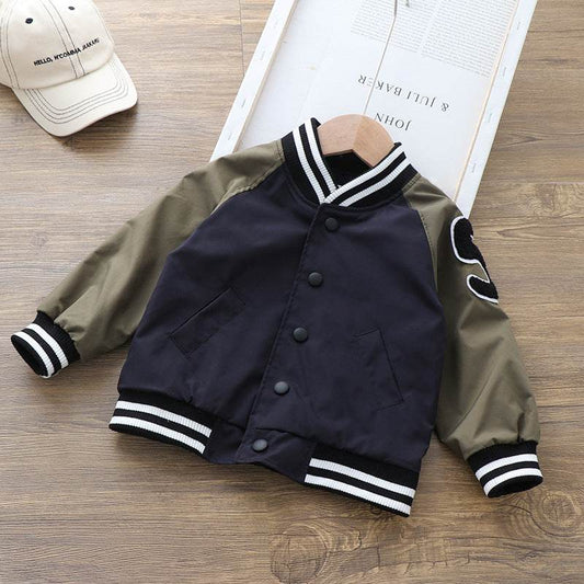 New Boys Handsome Baseball Uniform Coat Stand Collar Jacket - Mubimart