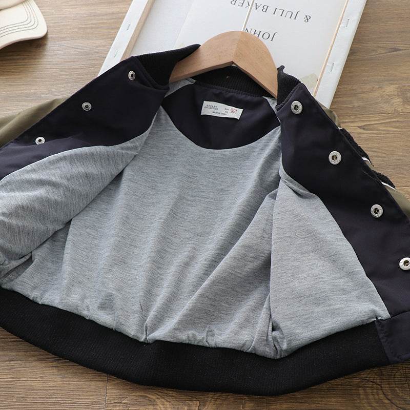 New Boys Handsome Baseball Uniform Coat Stand Collar Jacket - Mubimart