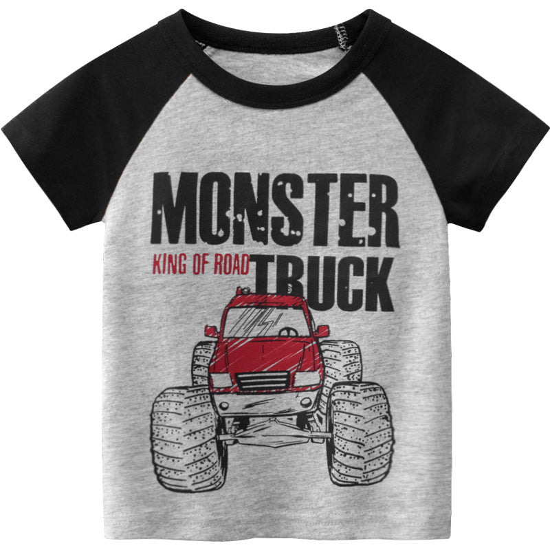 New Boys' Short Sleeve Tops Wholesale Korean T-shirt Kids Clothes - Mubimart - Boys T-shirt 