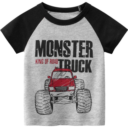 New Boys' Short Sleeve Tops Wholesale Korean T-shirt Kids Clothes - Mubimart