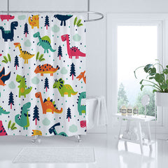 New Cartoon Dinosaur Shower Curtain Sanitary Partition Curtain Bath Shower Curtain - Mubimart - Shower curtain 