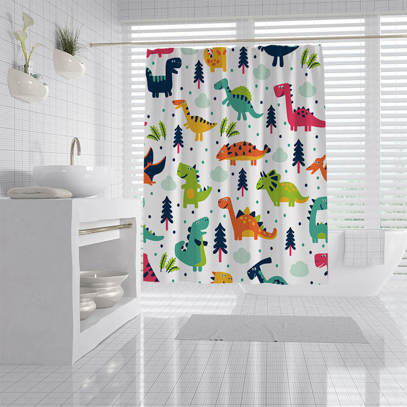 New Cartoon Dinosaur Shower Curtain Sanitary Partition Curtain Bath Shower Curtain - Mubimart -  