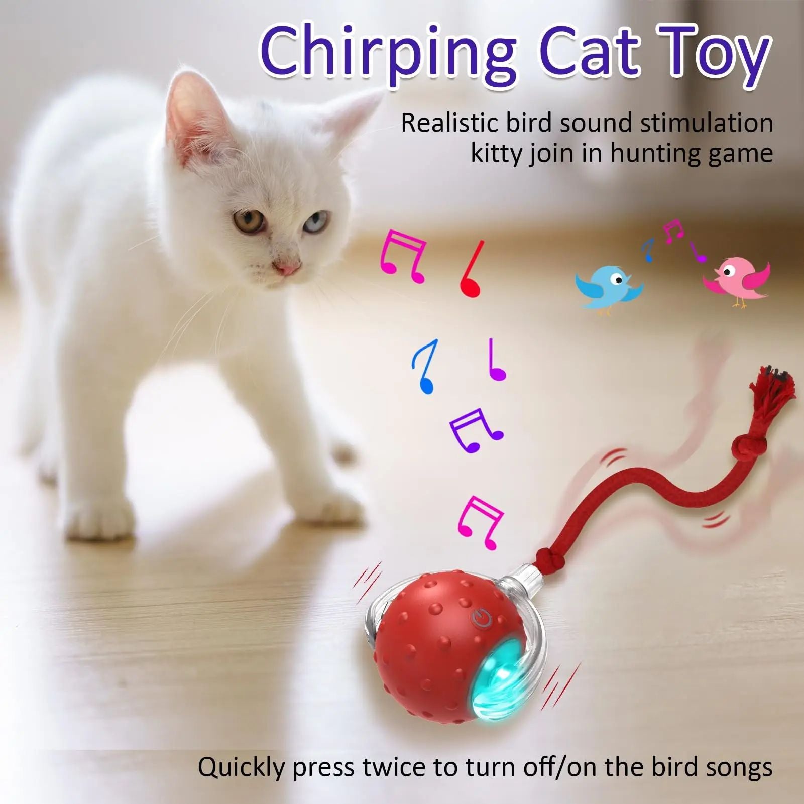 New Cat Rolling Ball Bird Chirping Interactive Cats Pets Toys Mot Pet Products - Mubimart -  