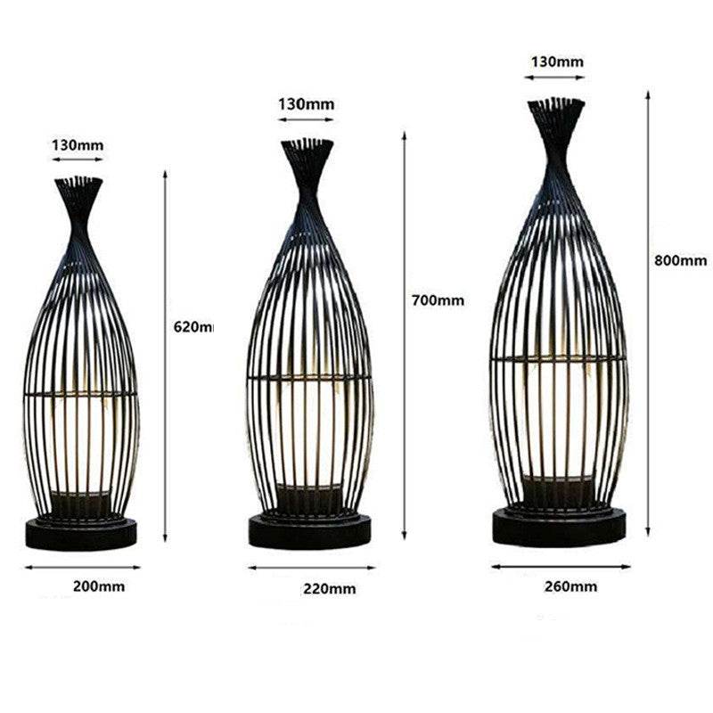 New Chinese Style Bird Cage Garden Villa Floor Lamp Outdoor - Mubimart