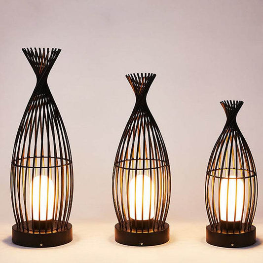 New Chinese Style Bird Cage Garden Villa Floor Lamp Outdoor - Mubimart