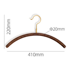 New Chinese Style Solid Wood Brass Hook Clothes Support Household Cloakroom Clothes Hanger Clothes Hanger - Mubimart - Wood Hangers 