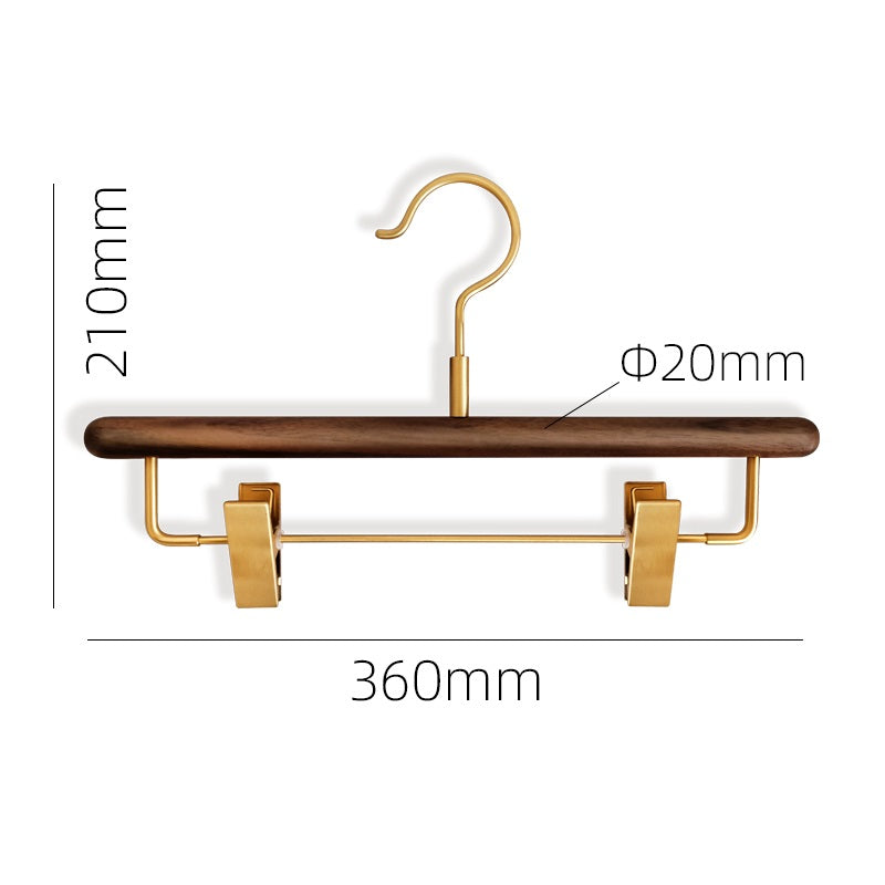 New Chinese Style Solid Wood Brass Hook Clothes Support Household Cloakroom Clothes Hanger Clothes Hanger - Mubimart -  