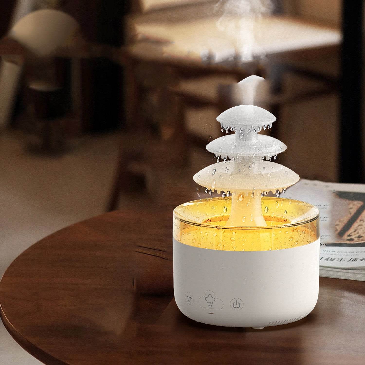 New Cloud Rain Air Humidifier Essential Oil Aromatherapy Diffuser USB Mute Mist Air Humidifier With Colorful Light - Mubimart