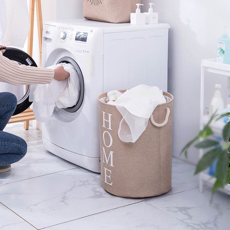 New Dirty Clothes Hamper Cotton And Linen Storage Bucket - Mubimart