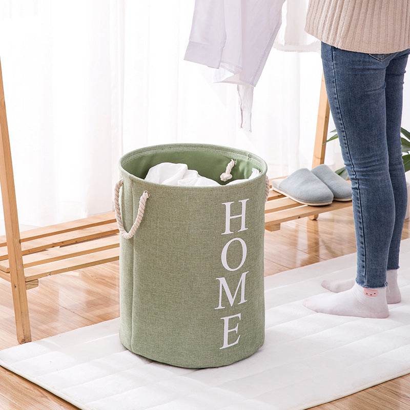New Dirty Clothes Hamper Cotton And Linen Storage Bucket - Mubimart