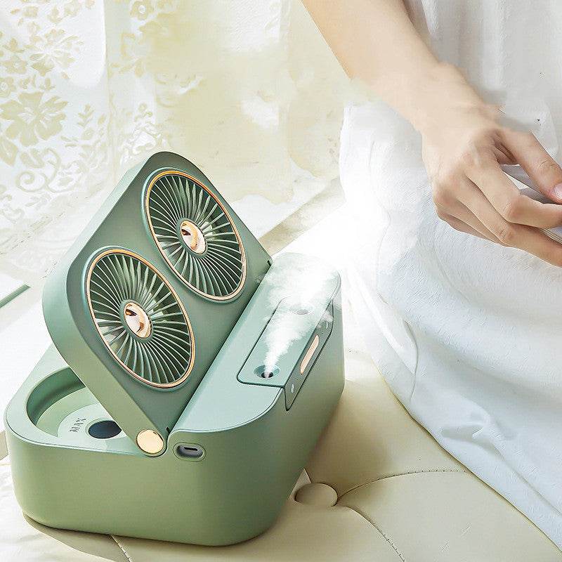 New Double Fan Blade Double Spray Fan Humidifying And Cooling Air Cooler - Mubimart