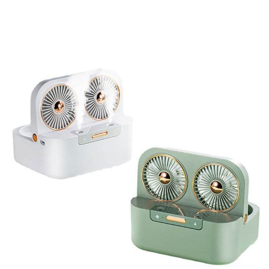 New Double Fan Blade Double Spray Fan Humidifying And Cooling Air Cooler - Mubimart