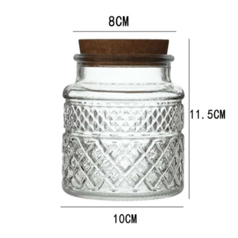 New French Glass Sealed Jar Bamboo Lid Moisture-proof Storage Jar - Mubimart