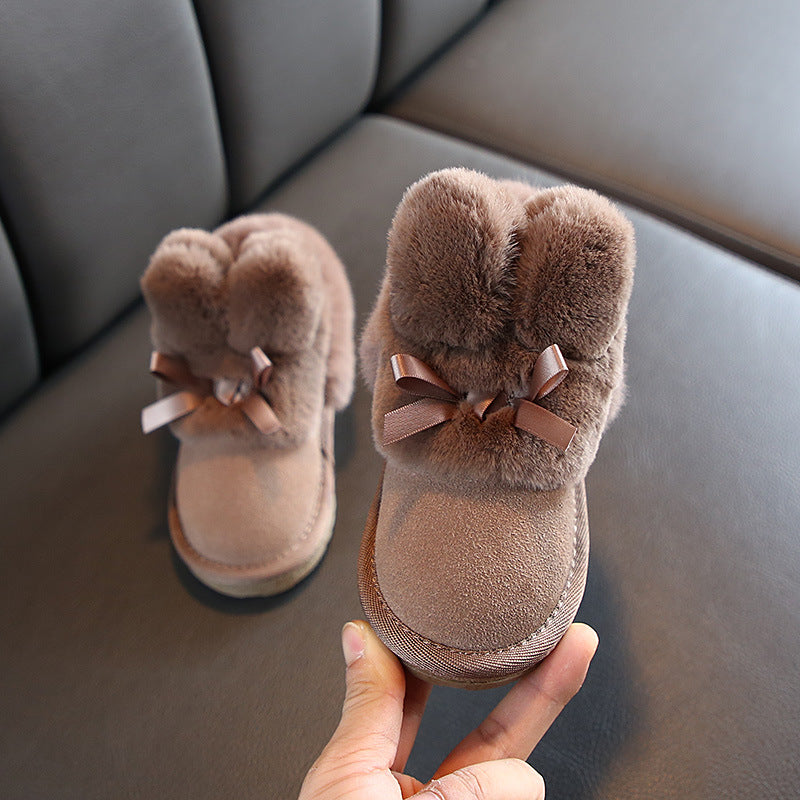 New Girls' Plush And Thick Warm Boots In Winter - Mubimart -  