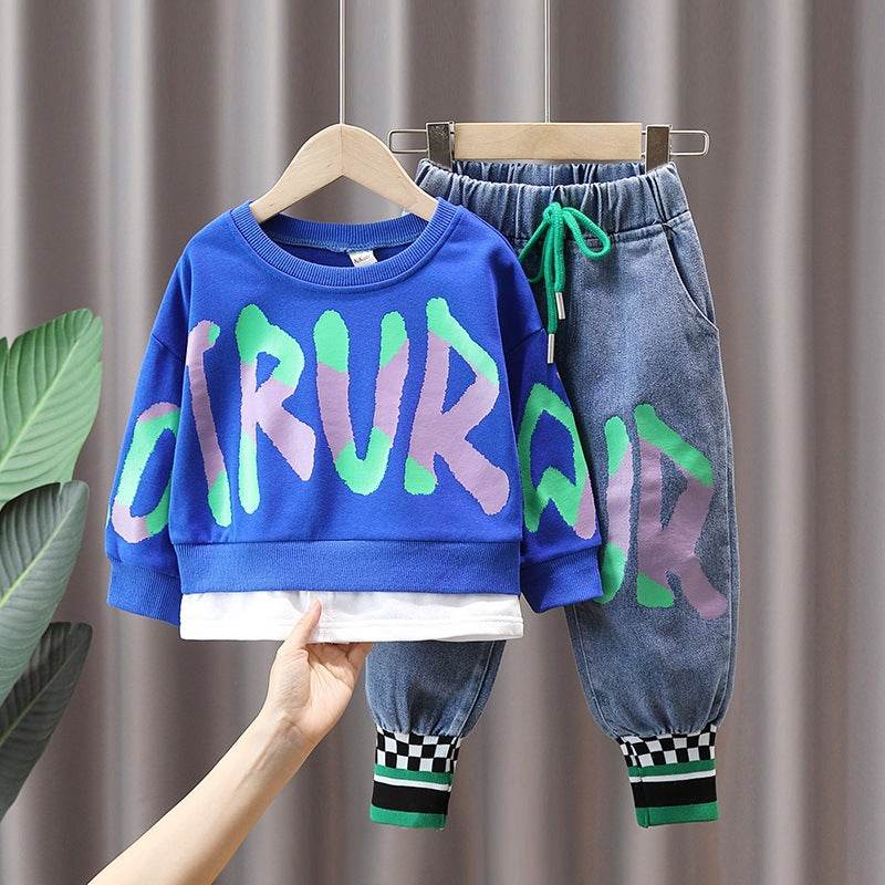 New Handsome Baby Autumn Boy Clothes Children's Two-piece Suit - Mubimart