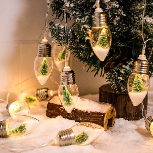 New LED Wishing Bottle String Lights Battery Powered Christmas Tree Bulbs Fairy Garland Lights For Party Holiday Decoration - Mubimart