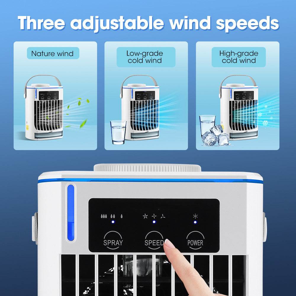 New Mini Air Cooler Household Humidification Spray Fan - Mubimart