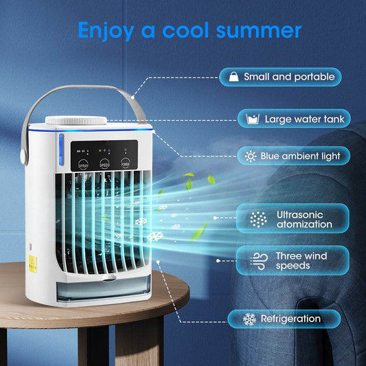 New Mini Air Cooler Household Humidification Spray Fan - Mubimart
