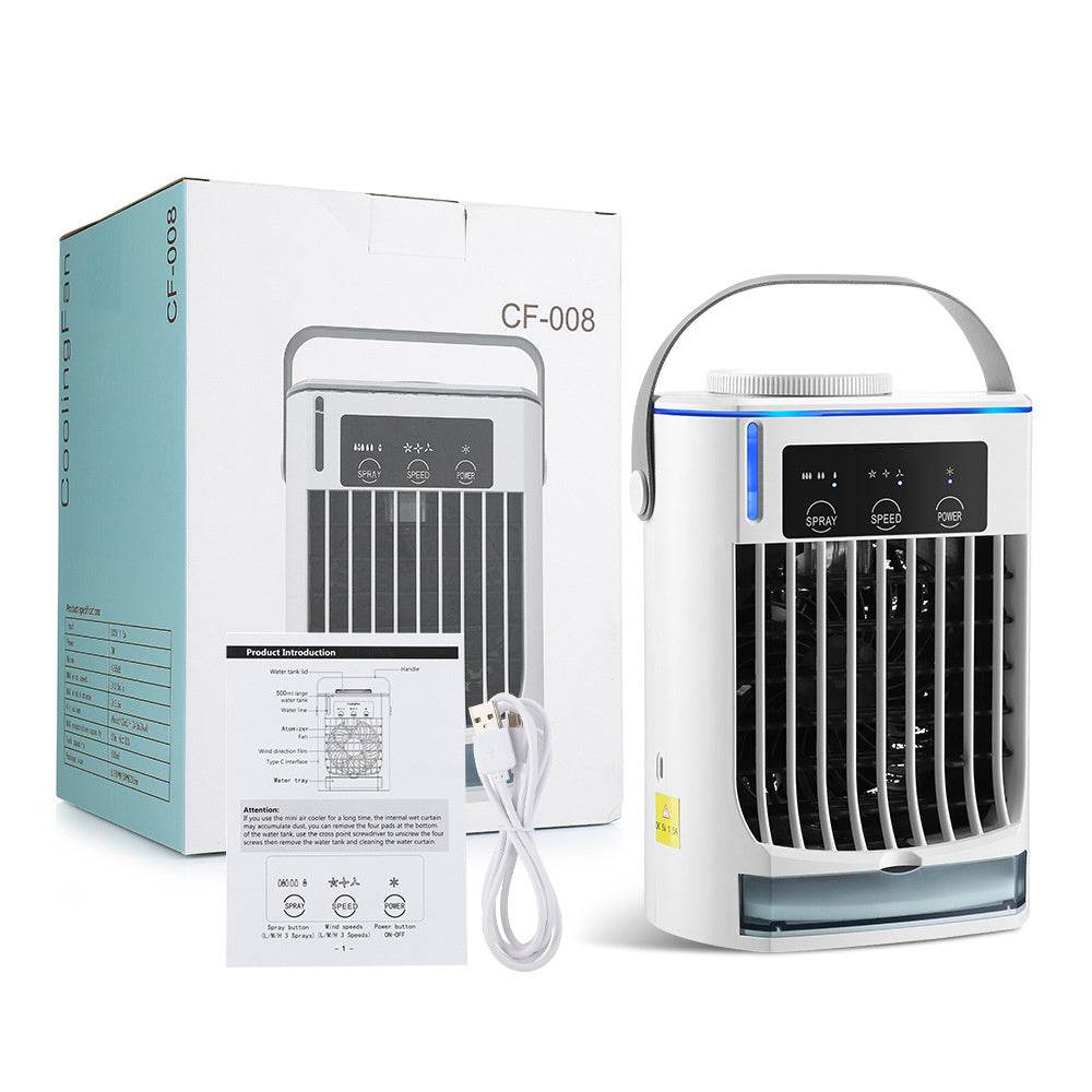 New Mini Air Cooler Household Humidification Spray Fan - Mubimart