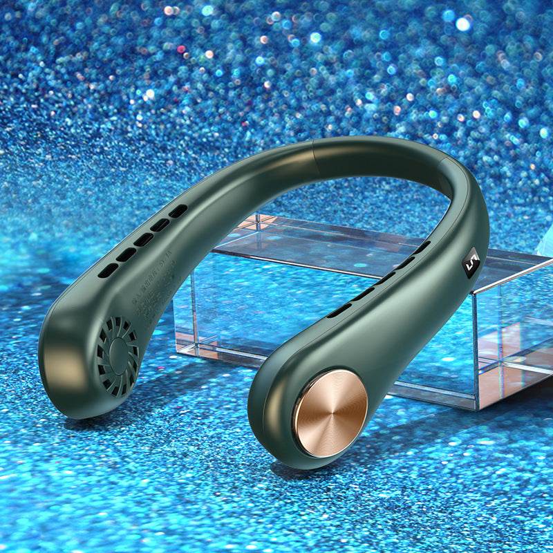 New Mini Neck Fan Portable Bladeless Hanging Neck Rechargeable Air Cooler Mini Summer Sports Fans - Mubimart