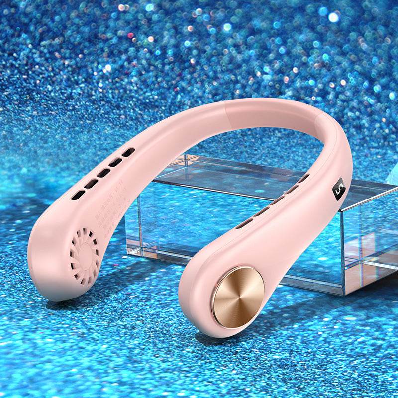 New Mini Neck Fan Portable Bladeless Hanging Neck Rechargeable Air Cooler Mini Summer Sports Fans - Mubimart