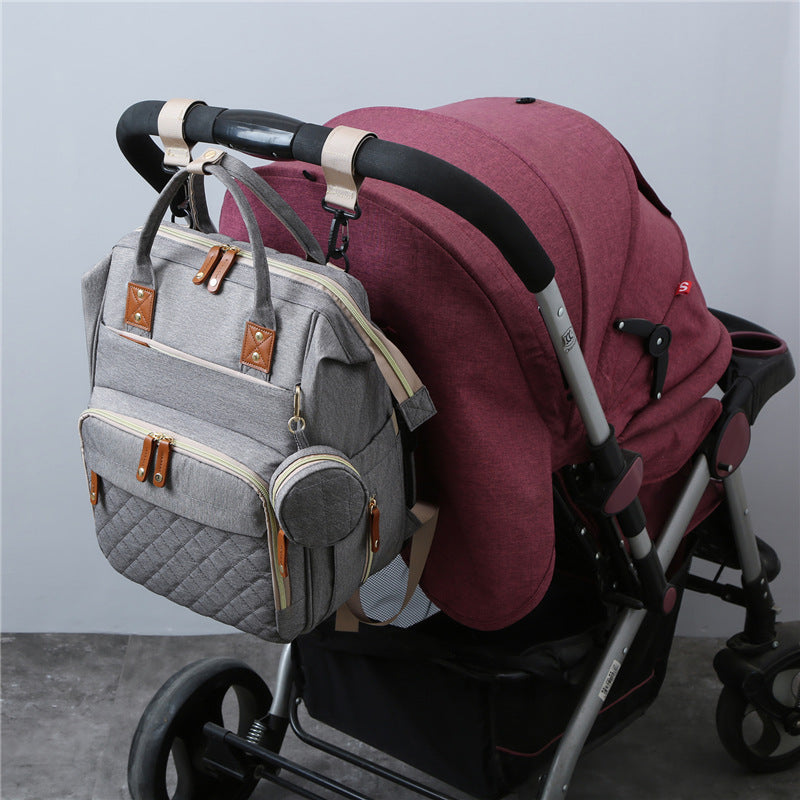 New Mommy Backpack Can Hang Baby Stroller Baby Bag Folding Crib Mommy Bag - Mubimart - Crib 