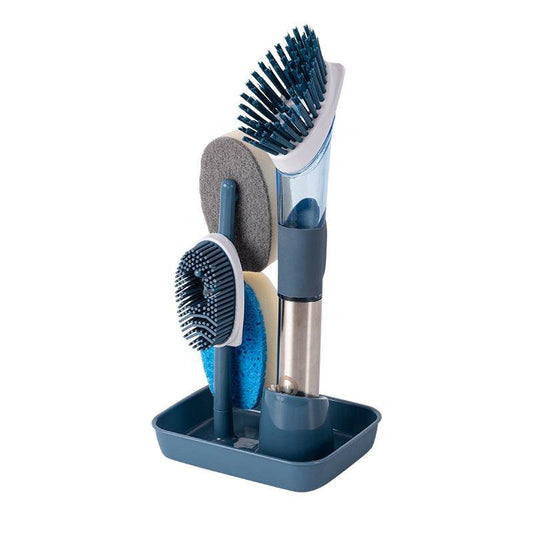 New Multifunctional Dish Brush Household Kitchen Oily Sponge Long Handle Cleaning Brush - Mubimart