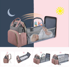 New Mummy Baby Crib Backpack Large Capacity Out Milk Insulated Bag Women - Mubimart - Crib 