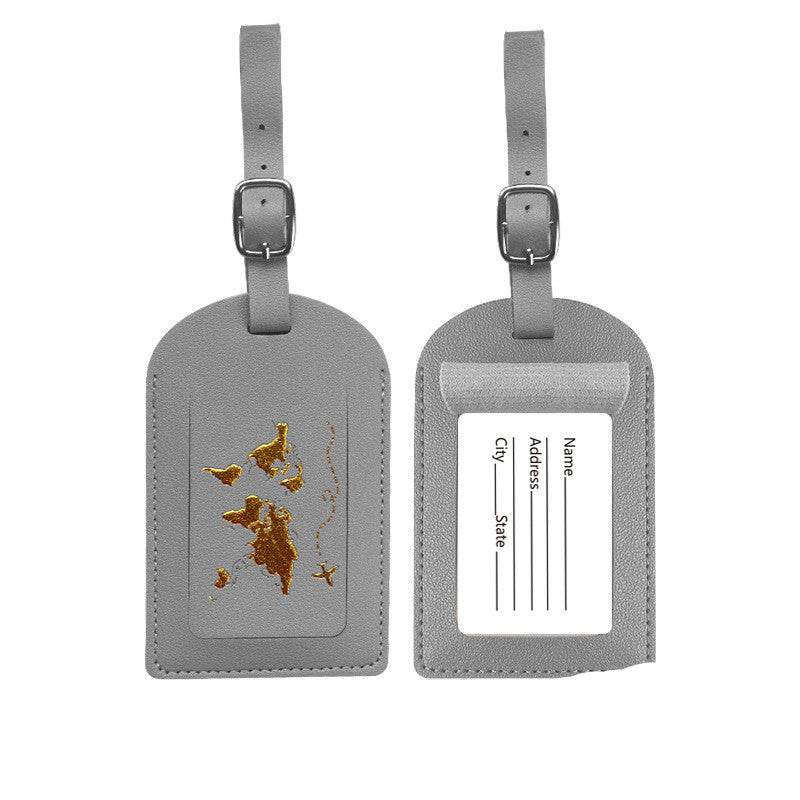 New Products Luggage Tag Leather Name - Mubimart