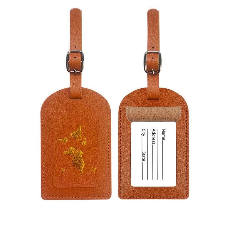 New Products Luggage Tag Leather Name - Mubimart