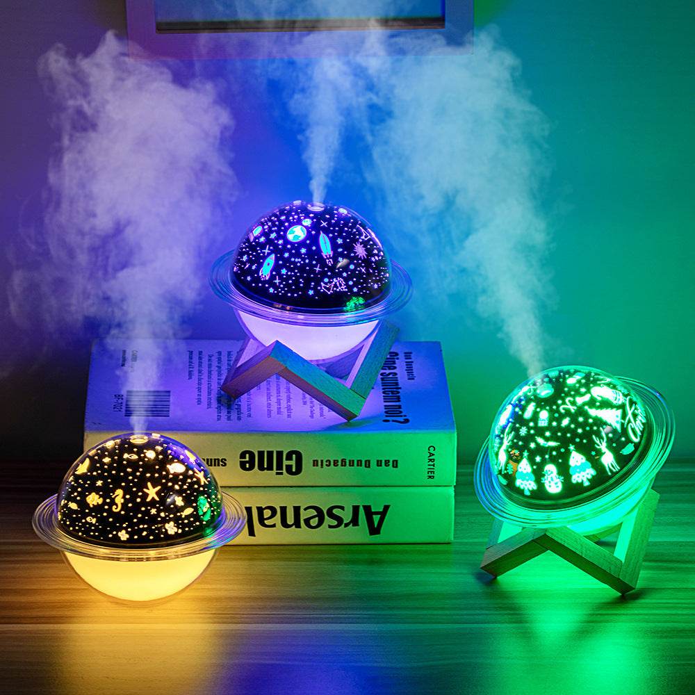 New Projection Lamp Humidifier Bedroom Desktop Humidifier - Mubimart