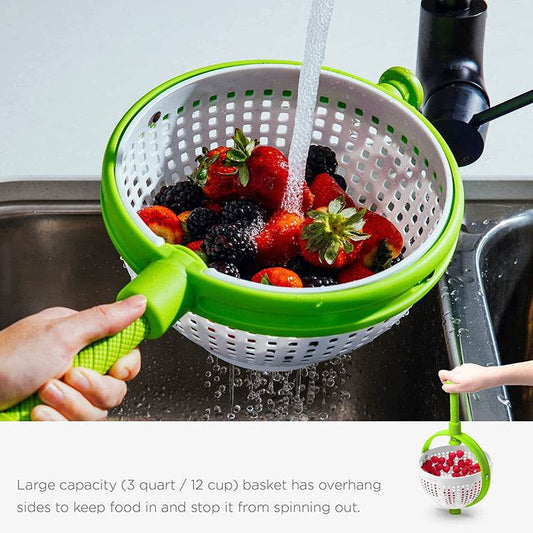 New Salad Spinner Scratch Resistant Nylon Spinning Colander - Mubimart