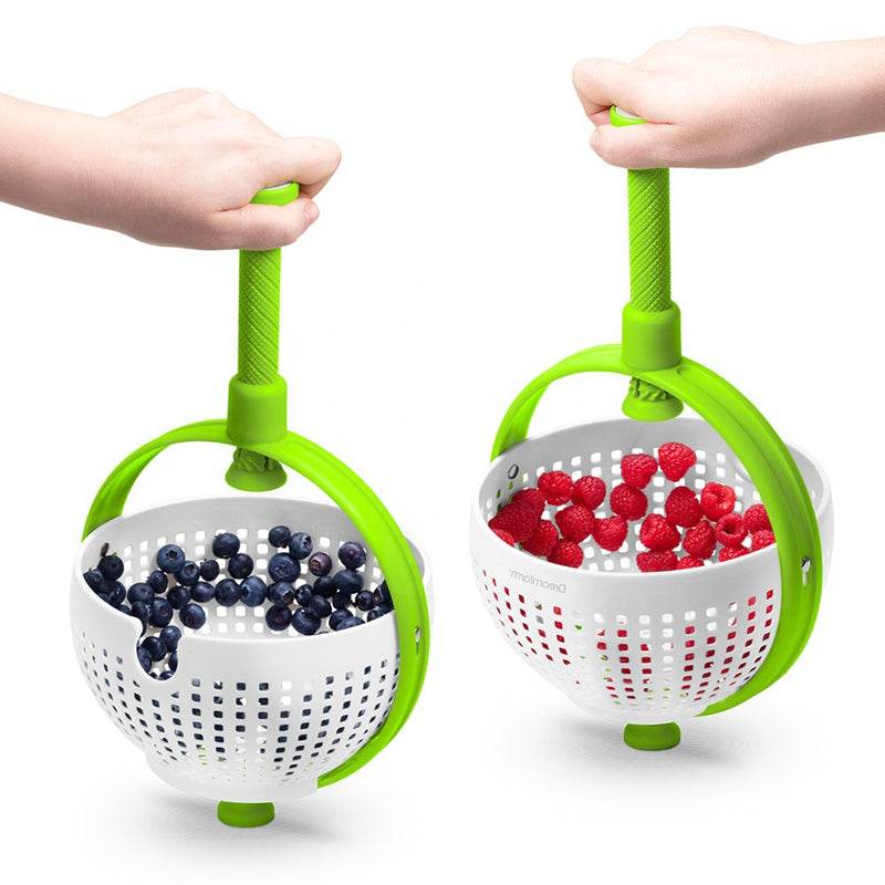 New Salad Spinner Scratch Resistant Nylon Spinning Colander - Mubimart
