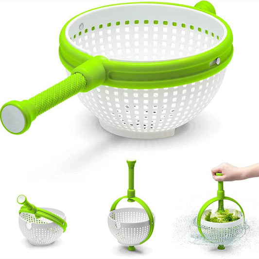 New Salad Spinner Scratch Resistant Nylon Spinning Colander - Mubimart