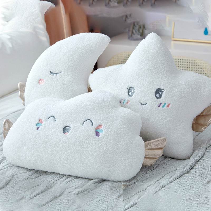 New Stuffed Angel Cloud Moon Star Plush Pillow Soft Cushion Cloud Stuffed Plush Toys for Children Baby Kids Pillow Girl - Mubimart