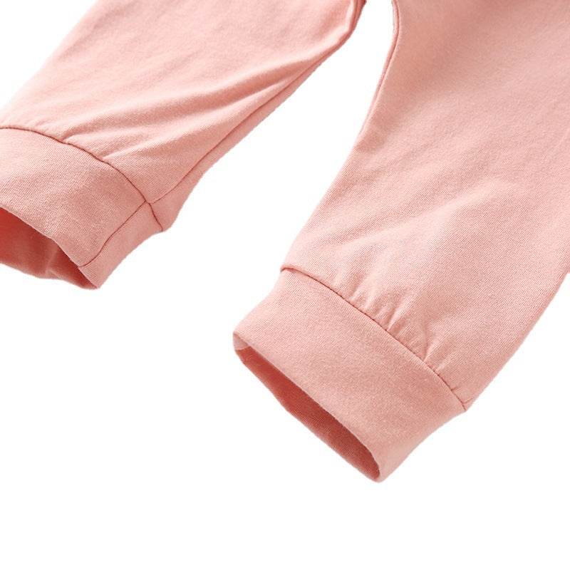 New Style White Jacket Pink Headband Pink Trousers Baby Girl Three-piece Set - Mubimart