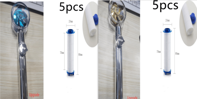 New Turbo Propeller Shower Head Water Saving High Preassure Flow 360 Degrees With Fan Extension Showerhead Rainfall With Holder - Mubimart