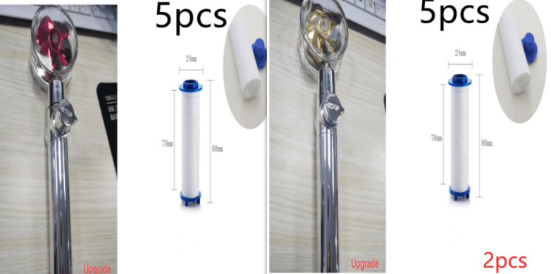 New Turbo Propeller Shower Head Water Saving High Preassure Flow 360 Degrees With Fan Extension Showerhead Rainfall With Holder - Mubimart