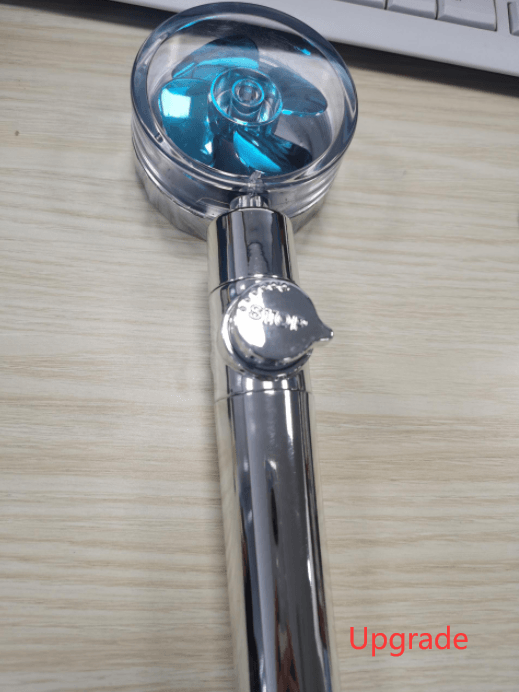 New Turbo Propeller Shower Head Water Saving High Preassure Flow 360 Degrees With Fan Extension Showerhead Rainfall With Holder - Mubimart