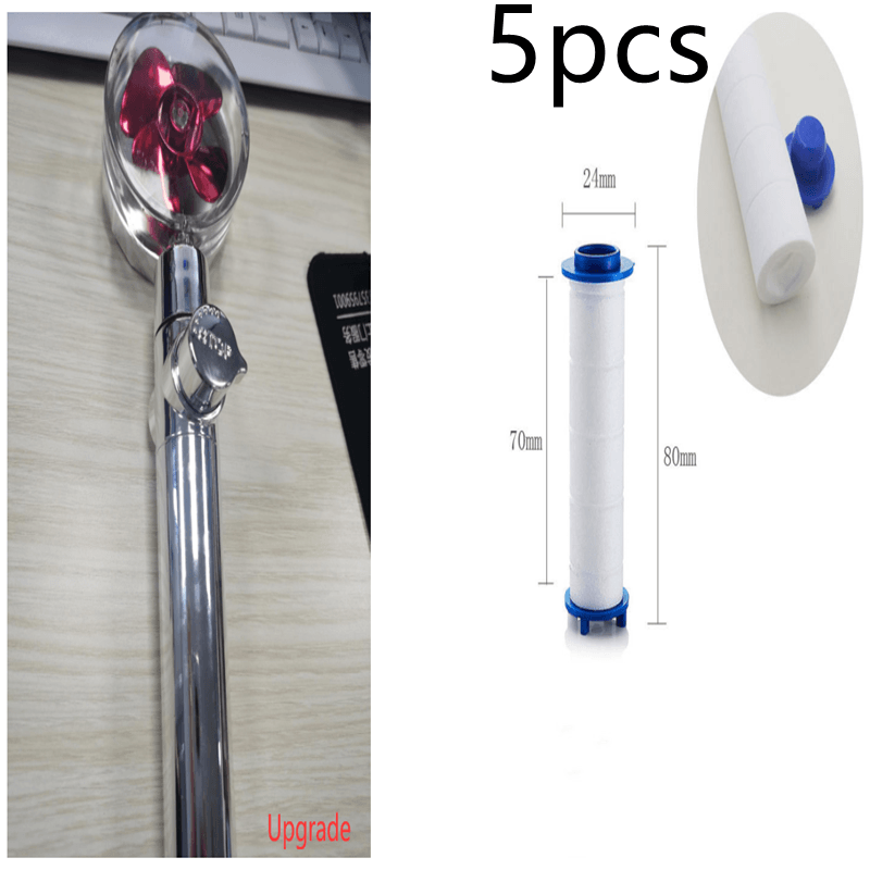 New Turbo Propeller Shower Head Water Saving High Preassure Flow 360 Degrees With Fan Extension Showerhead Rainfall With Holder - Mubimart