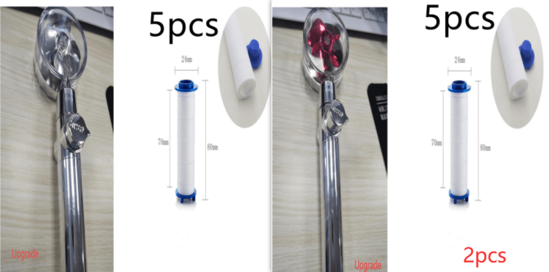 New Turbo Propeller Shower Head Water Saving High Preassure Flow 360 Degrees With Fan Extension Showerhead Rainfall With Holder - Mubimart